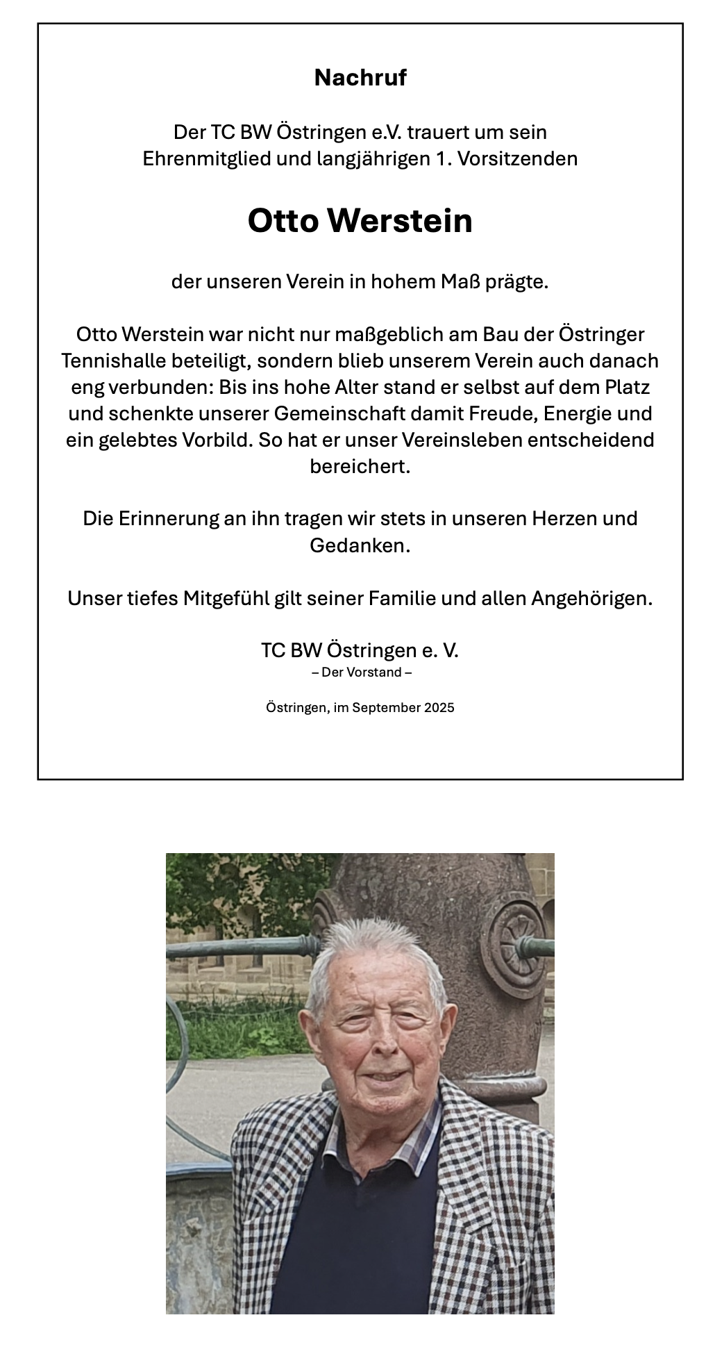 Nachruf Otto Werstein